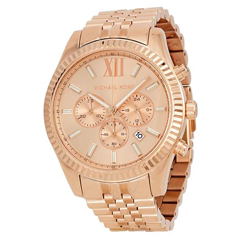 michael kors rose gold lexington watch|Michael Kors chronograph gold.